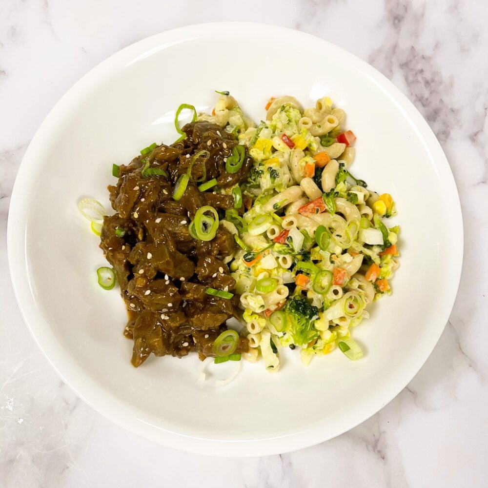 korean-bbq-brisket-with-macaroni-salad-family-perfectly-portioned